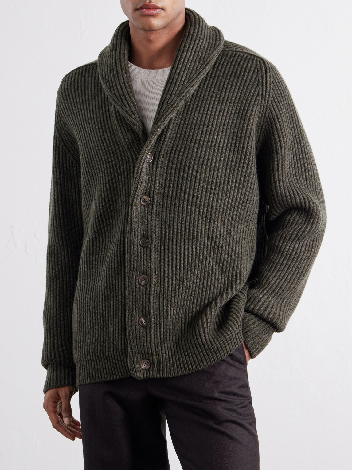 Begg & Co - Yacht Cashmere Cardigan - Green