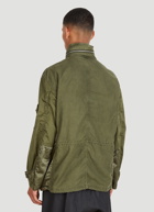 Satin Army Jacket in Green