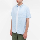 Beams Plus Men's BD Short Sleeve Oxford COOLMAX®® Shirt in Blue