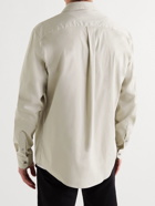 FRAME - Logo-Embroidered Cotton-Blend Poplin Shirt - Neutrals