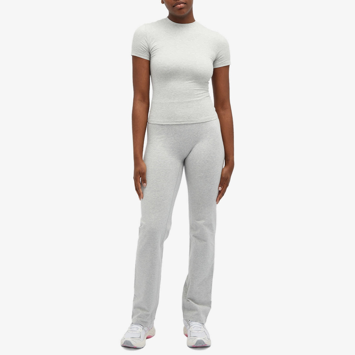 Adanola Women's Short Sleeve Top in Grey Melange