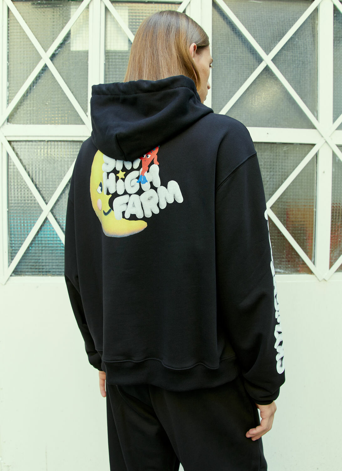 Sky High Farm Workwear Graphic Print Hooded Sweatshirt Sky High