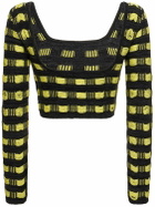 FERRARI - Wool Knit Open Back Cropped Top