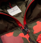 Moncler - Quilted Camouflage-Print Shell Hooded Down Jacket - Red