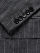 TOM FORD - Double-Breasted Striped Wool and Silk-Blend Suit Jacket - Gray