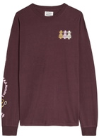 Damson Madder Paper Cut Gals Printed Cotton T-shirt Purple