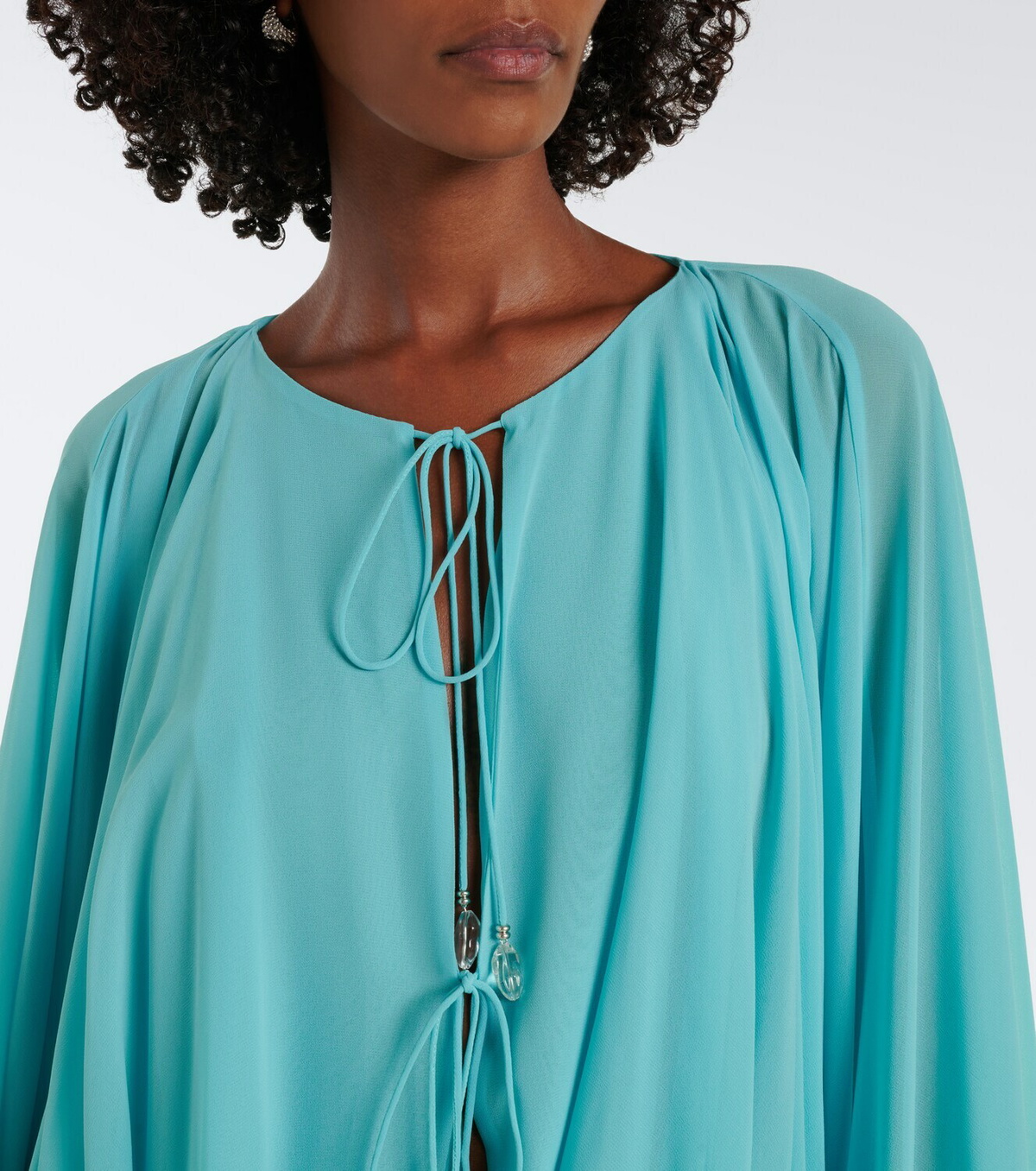 De La Vali Eulalia gathered chiffon minidress
