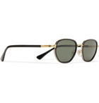 PERSOL - Round-Frame Acetate and Gold-Tone Polarised Sunglasses - Black