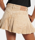 Balenciaga Pleated denim miniskirt