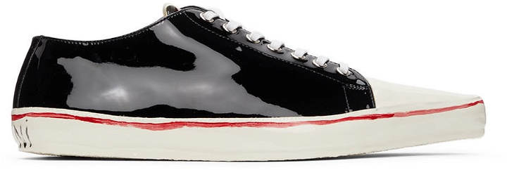 Photo: Marni Black Patent Leather Gooey Low-Top Sneakers