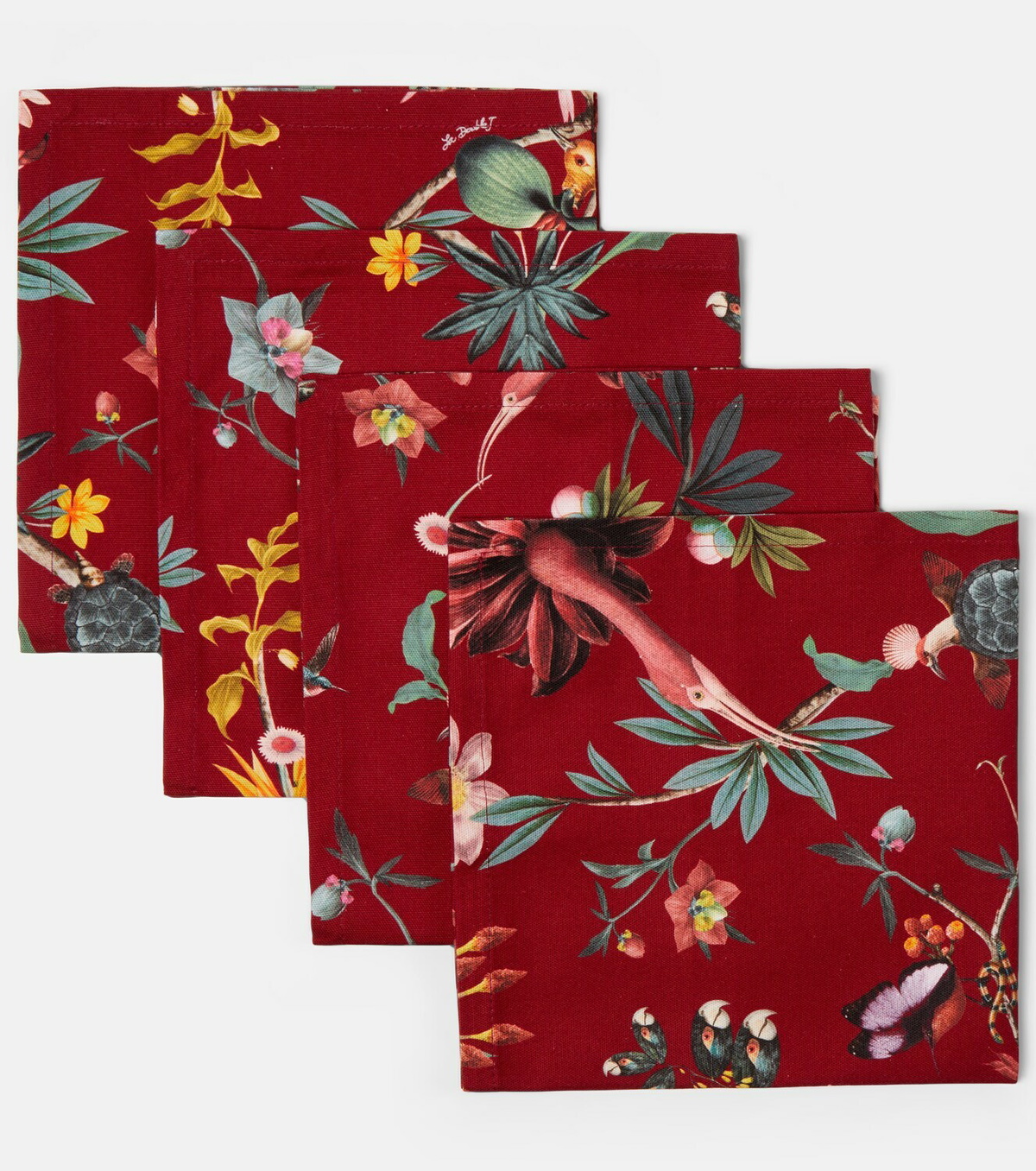 La DoubleJ Fantastic Creatures set of 4 cotton napkins