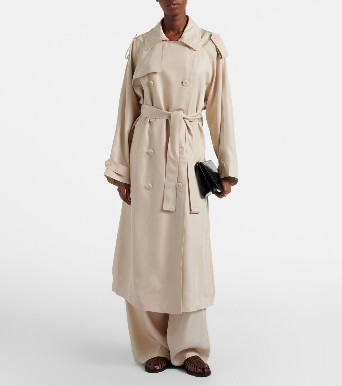 The Frankie Shop Veyron ovesized twill trench coat