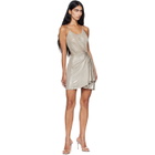 Diesel Beige Stretch Jersey & Metallic Finish Minidress
