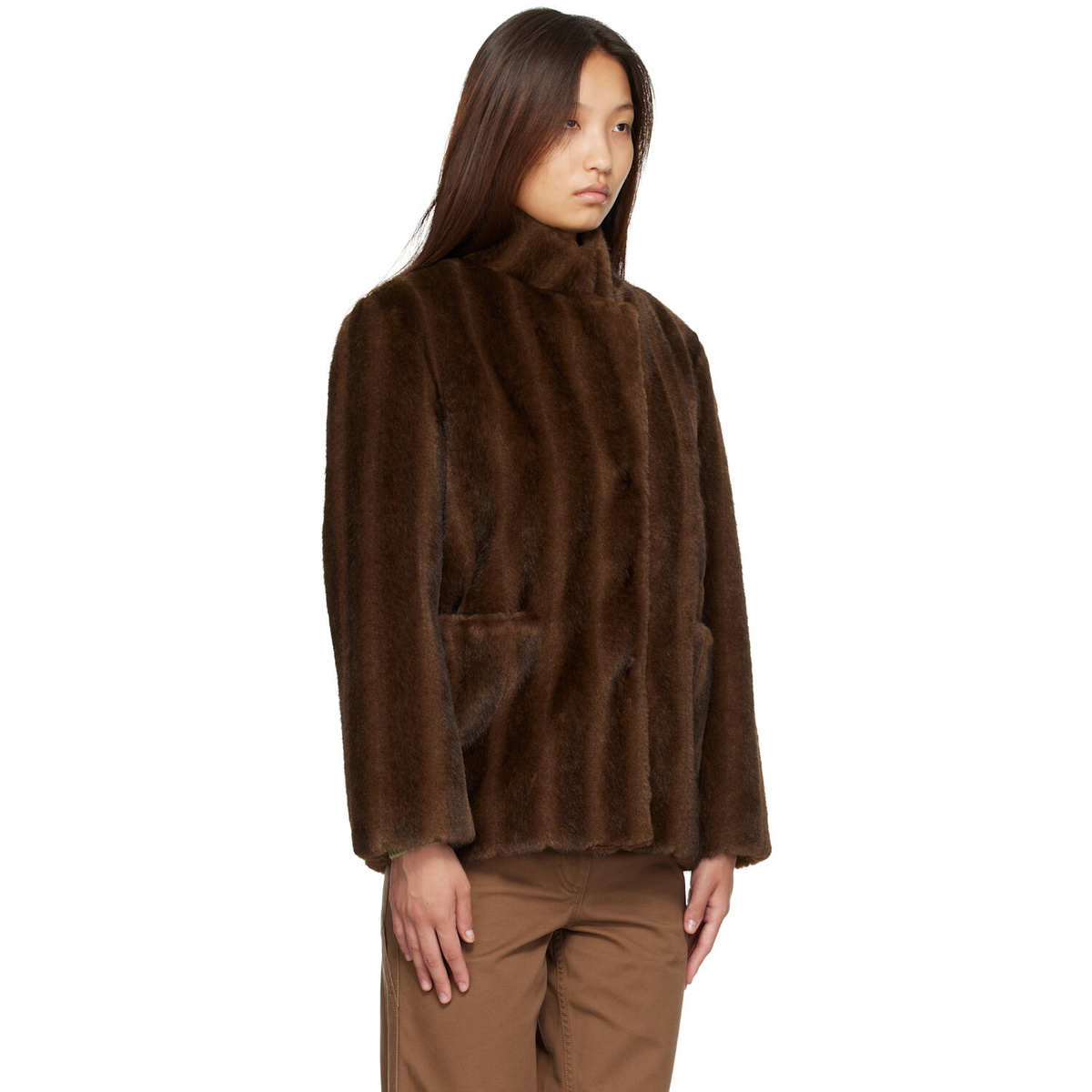 Nothing Written Brown Misha Faux Fur Jacket
