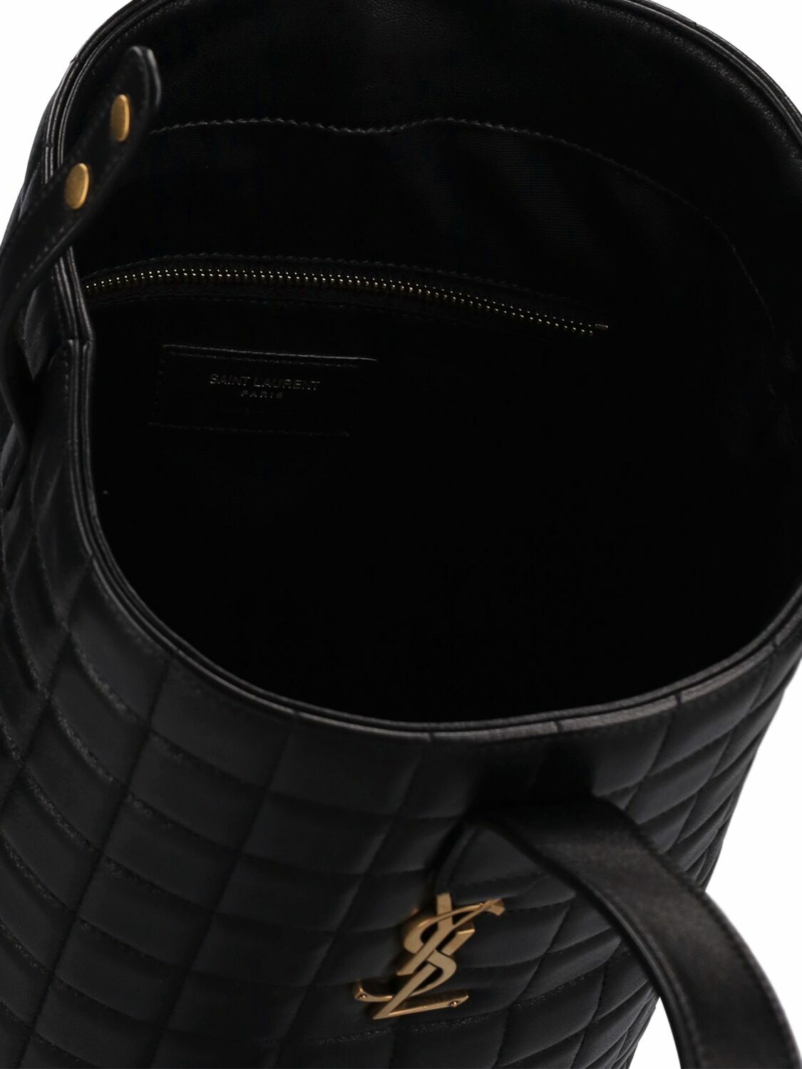 SAINT LAURENT - Medium Cecile Leather Bucket Bag Saint Laurent