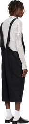 Jan-Jan Van Essche Black O-Project Paraffin Coated Cloth Cropped Overalls