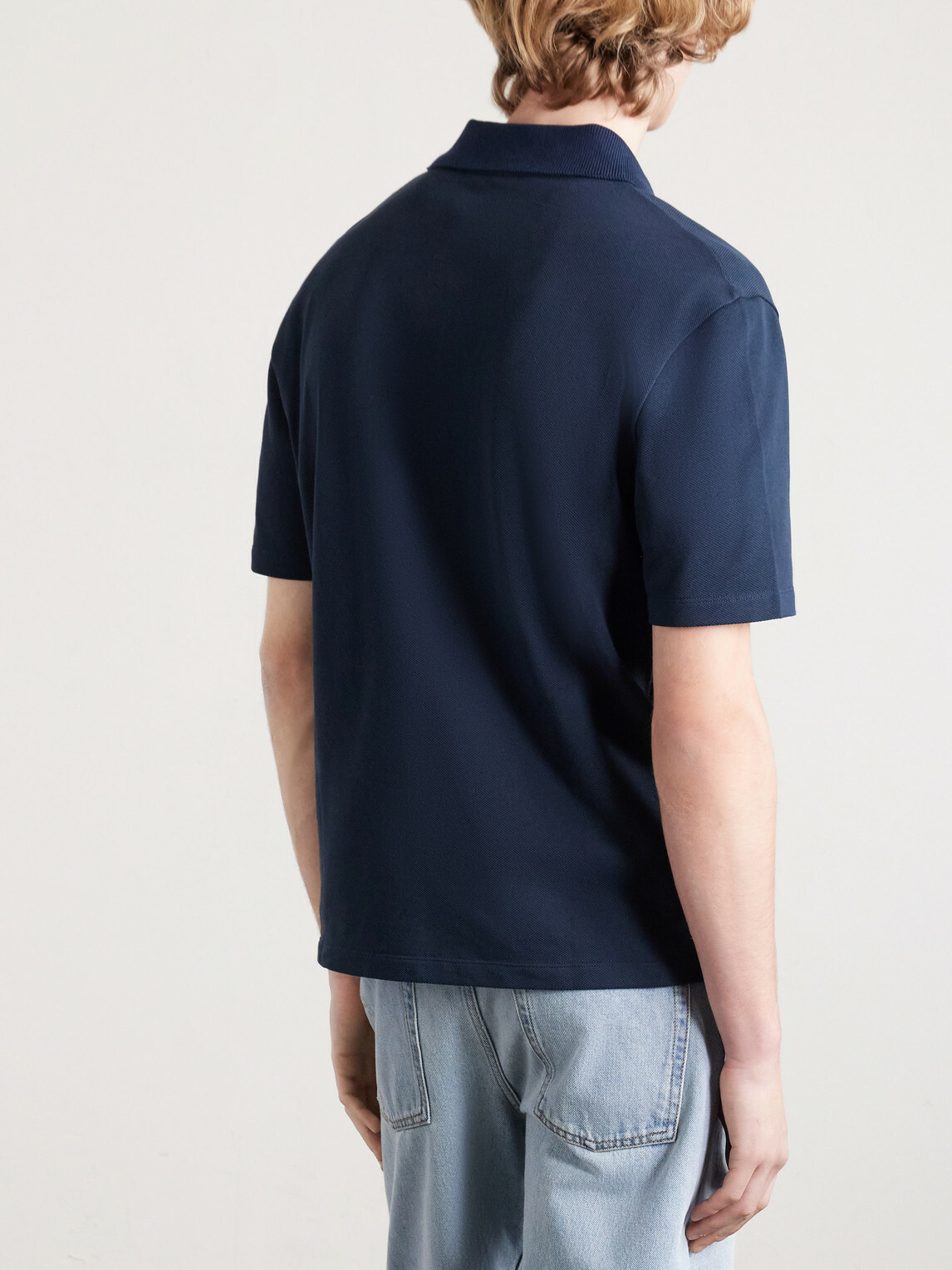 LOEWE - Slim-Fit Logo-Embroidered Cotton-Piqué Polo Shirt - Blue