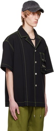 Feng Chen Wang Black 3D Pocket Shirt