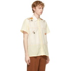 Bode White and Yellow Sheer Lantern Bowling Short Sleeve Shirt
