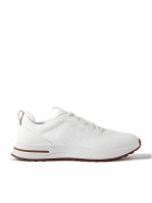 Loro Piana - Weekend Walk Leather-Trimmed Mesh Sneakers - White
