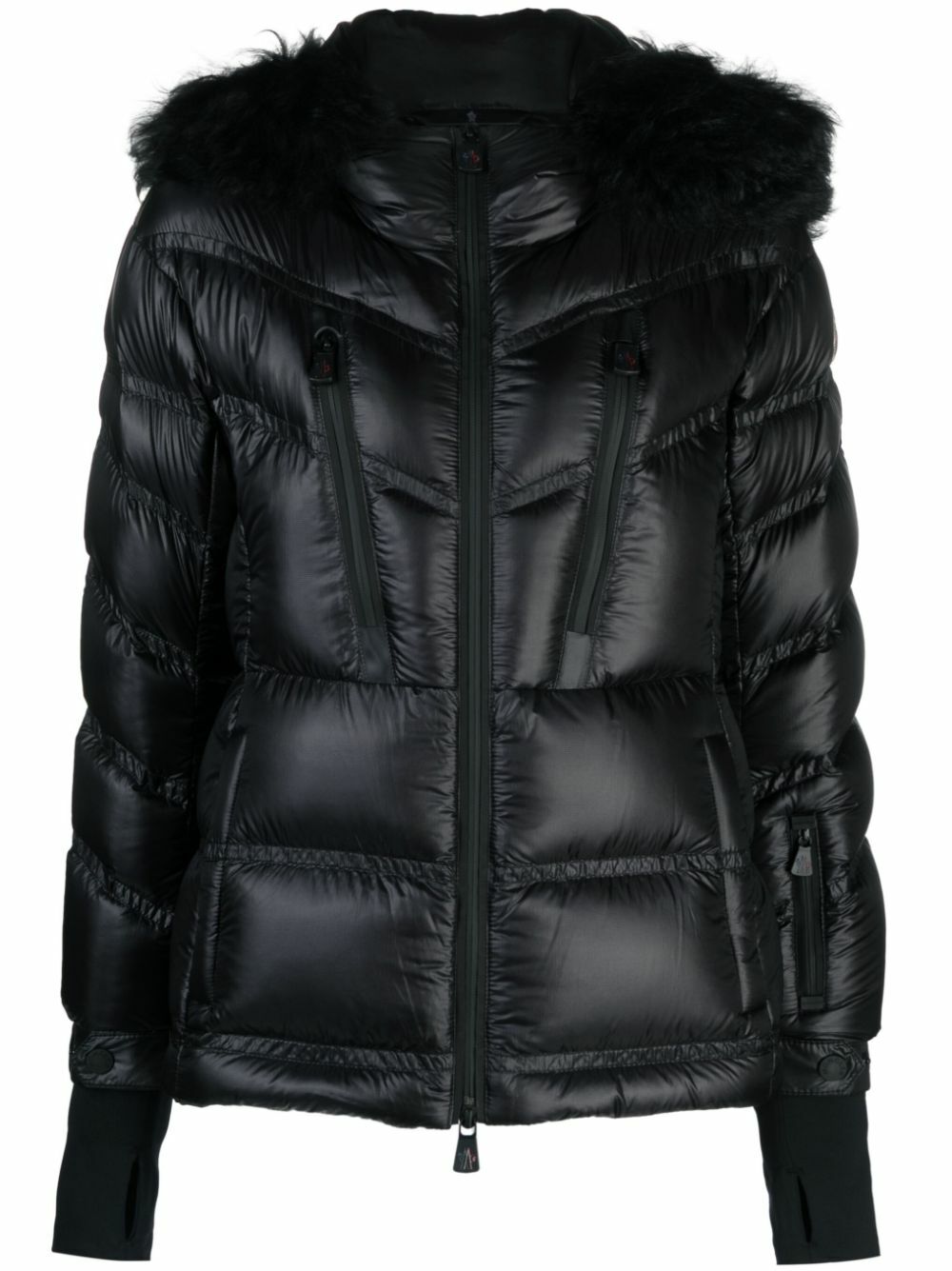 Moncler Grenoble Black Bernin Fur Trimmed Puffer Jacket