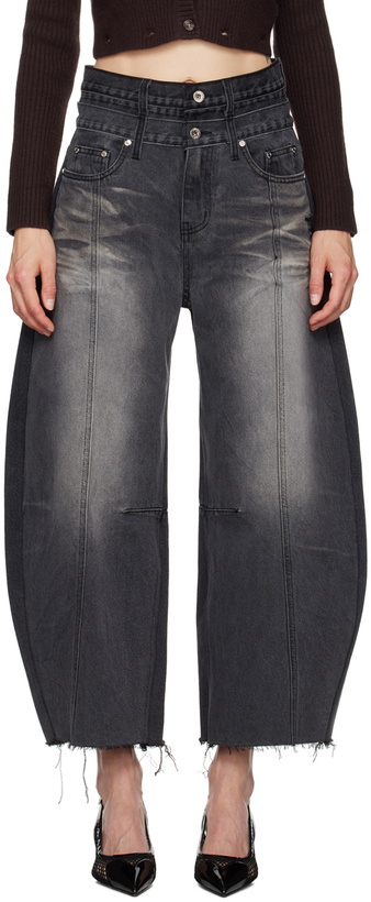 Photo: Rokh Gray Balloon-Shaped Layered Jeans