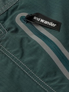 AND WANDER - Printed Nylon Hooded Jacket - Green