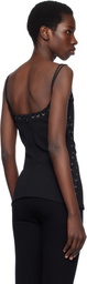 Paris Georgia Black Eyelet Heart Tank Top