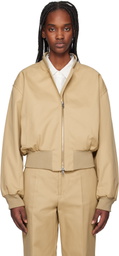 Filippa K Beige Cotton Blouson Bomber Jacket