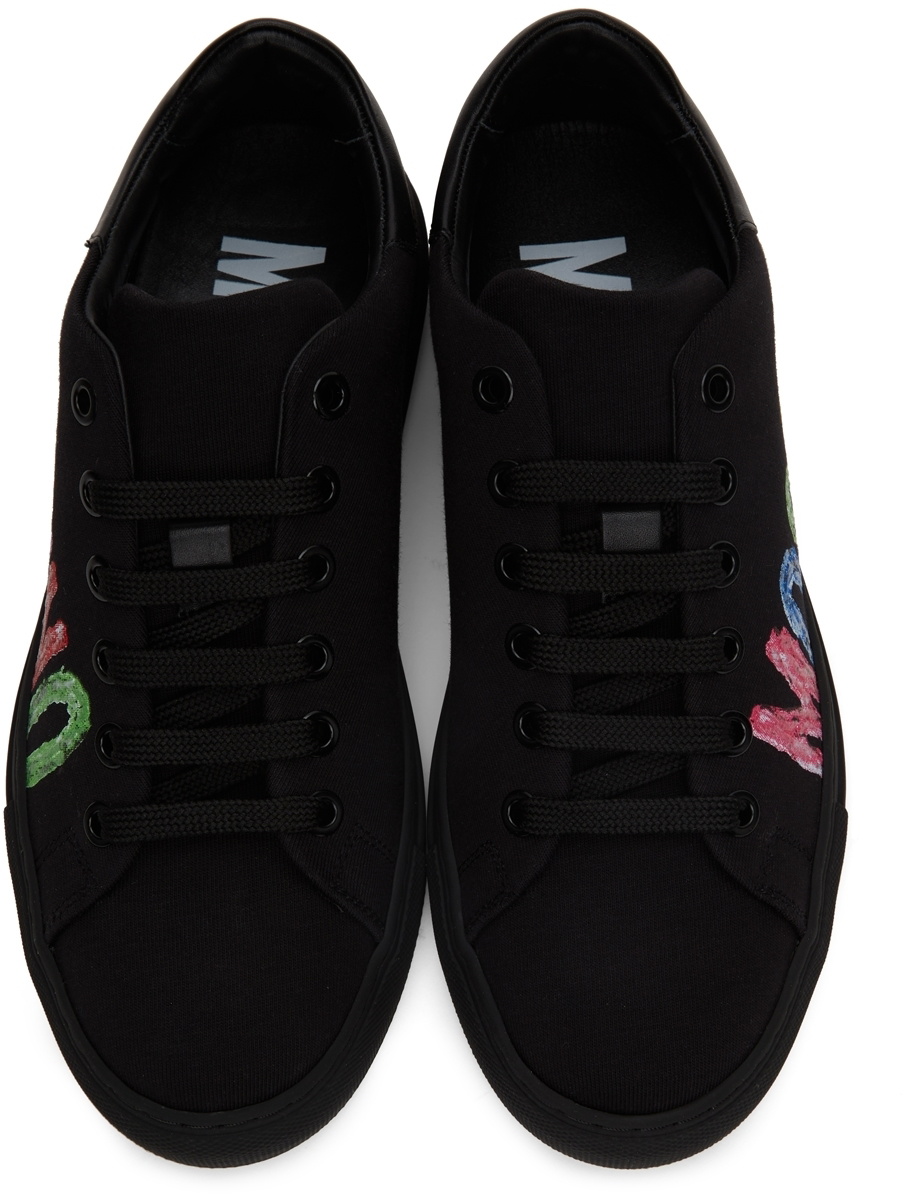 Moschino Black Painted Logo Low Sneakers Moschino