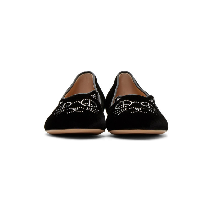 Charlotte Olympia Black Peace Kitty Loafers