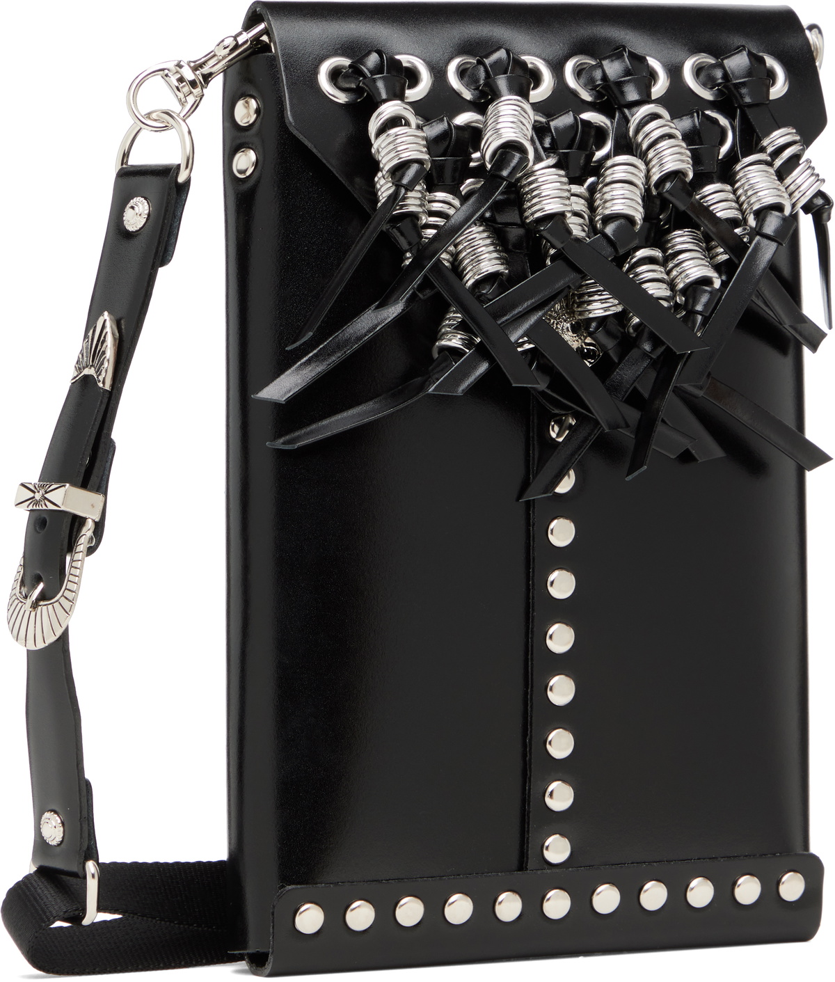 Toga Pulla Black Leather Shoulder Pouch Toga Pulla