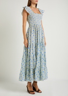 Rixo Kendall Floral-print Cotton Midi Dress Black And White