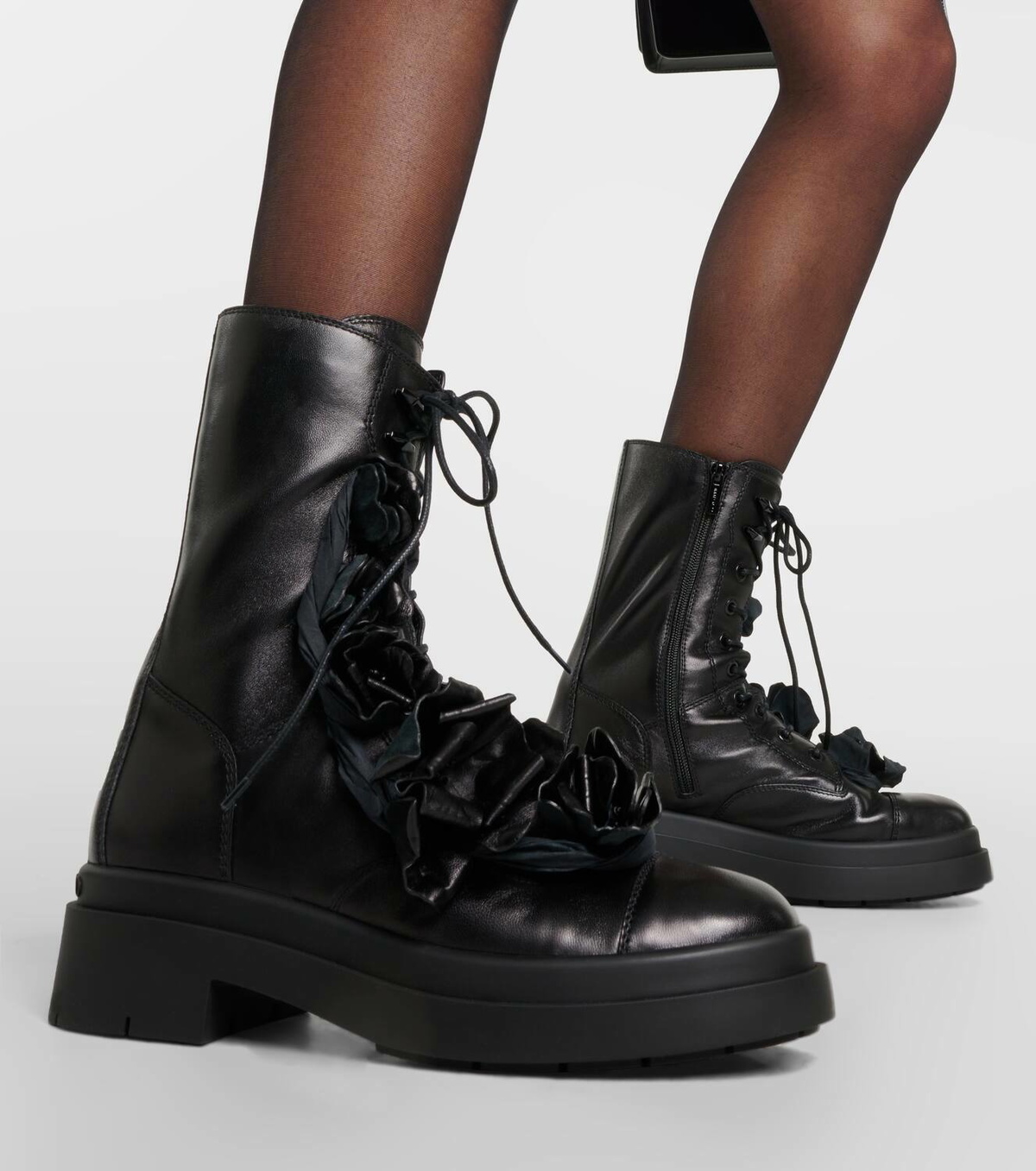 Jimmy Choo Nari Flowers leather combat boots Jimmy Choo