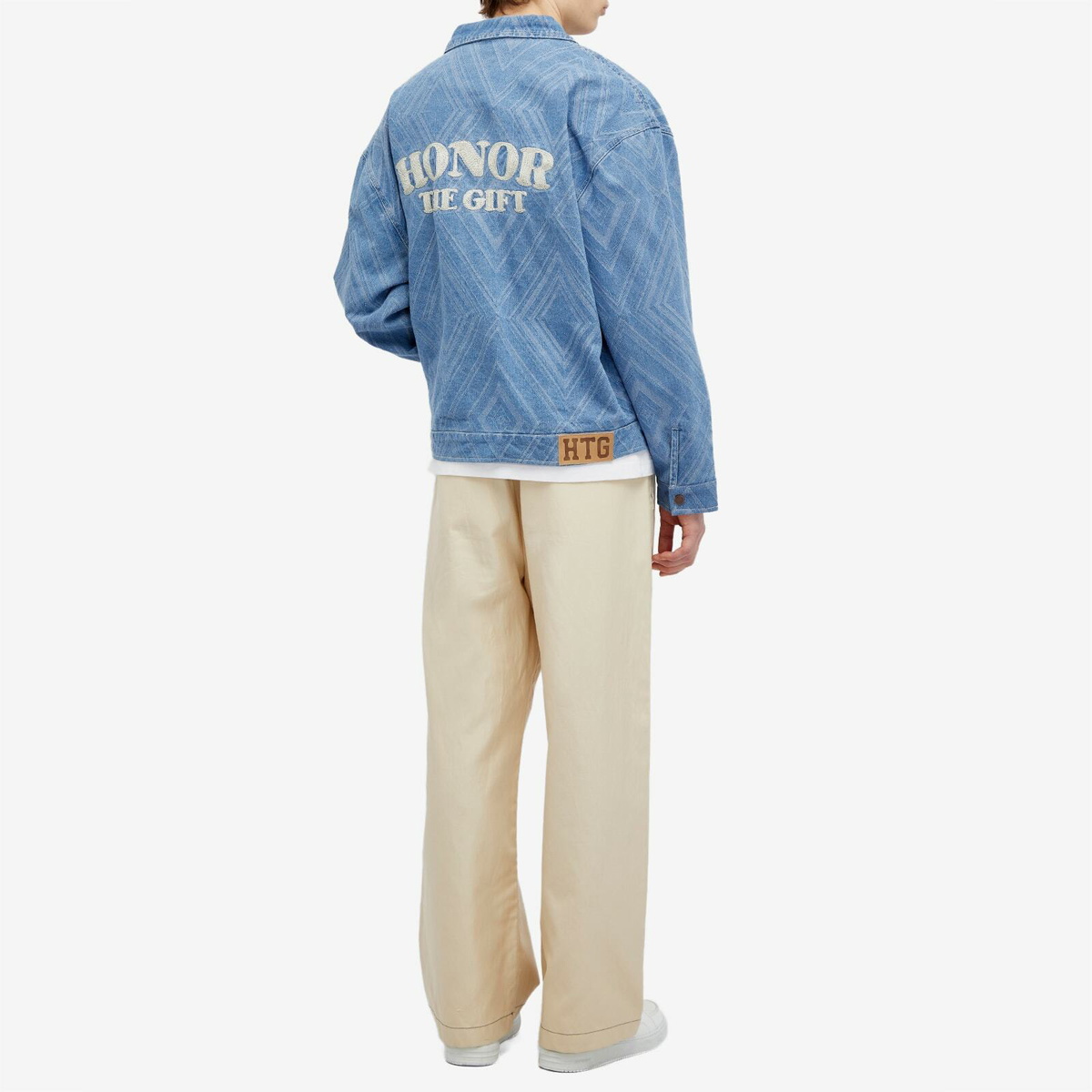 Honor the Gift Men's Diamond Denim Zork Jacket in Light Indigo