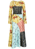 Ganni Printed Silk Maxi Dress Multicoloured