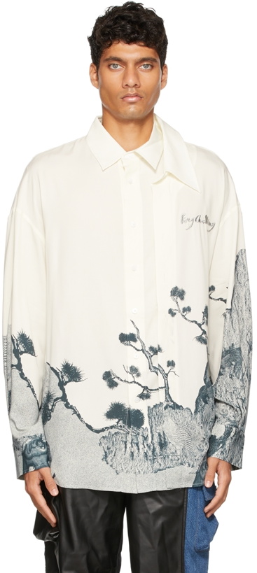 Photo: Feng Chen Wang White Printed Shirt