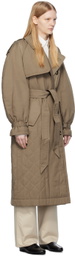 Elleme Khaki Quilted Trench Coat