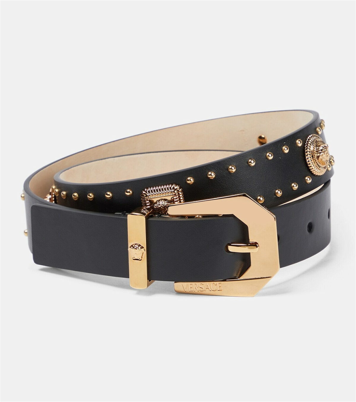Versace Medusa Heritage studded leather belt Versace