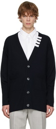 Thom Browne Navy Merino 4-Bar Caridgan