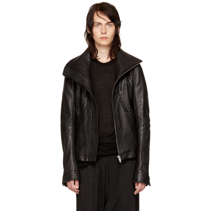 Photo: Rick Owens Black Leather Geo Jacket 