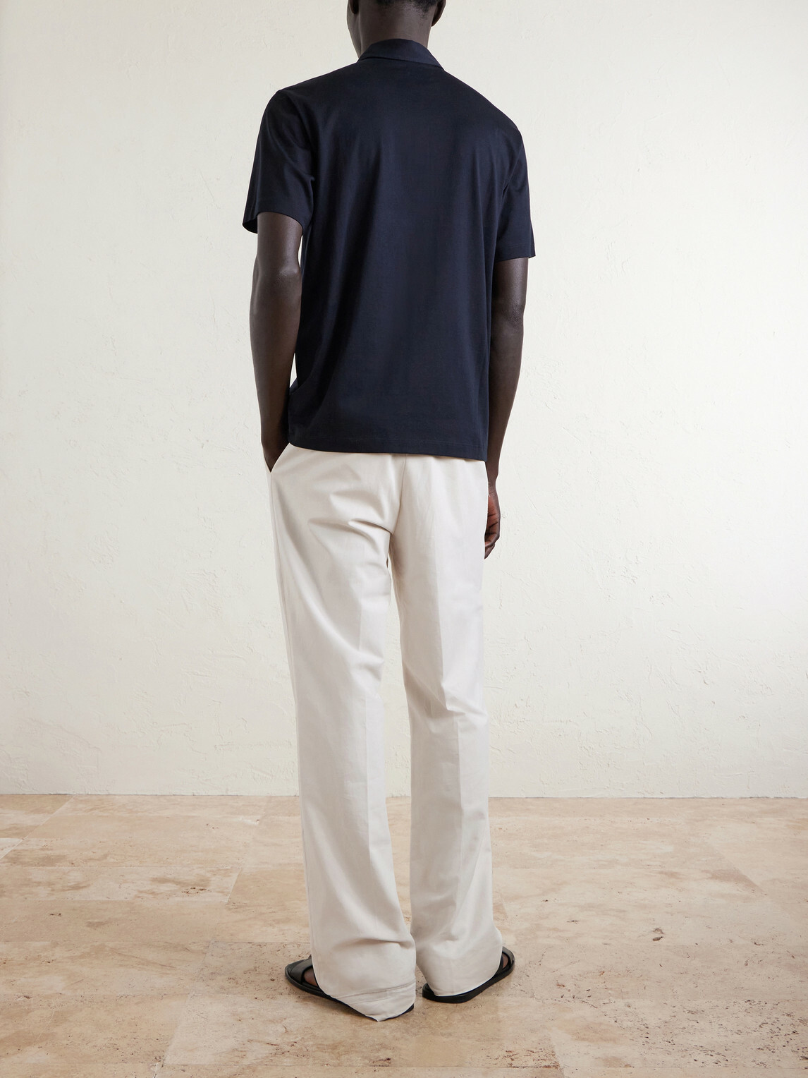 Slowear - Cotton and Silk-Blend Jersey Polo Shirt - Blue