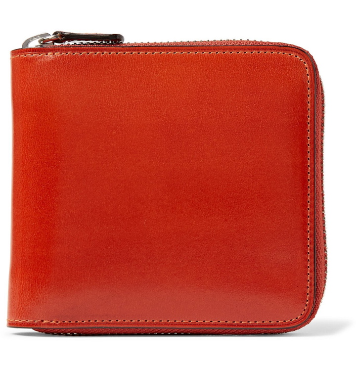 Photo: Il Bussetto - Polished-Leather Zip-Around Wallet - Orange