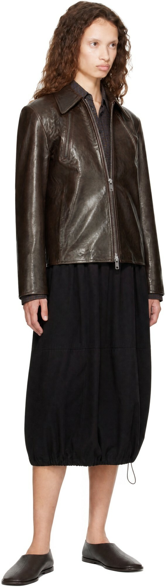 YMC Brown Cypher Leather Jacket