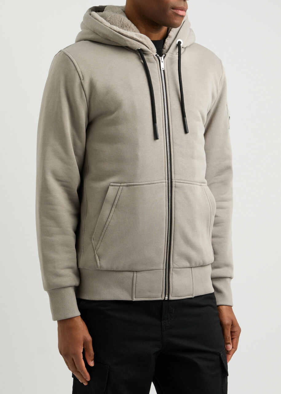 Moose Knuckles Bunny Hooded Cotton-blend Sweatshirt Light Grey