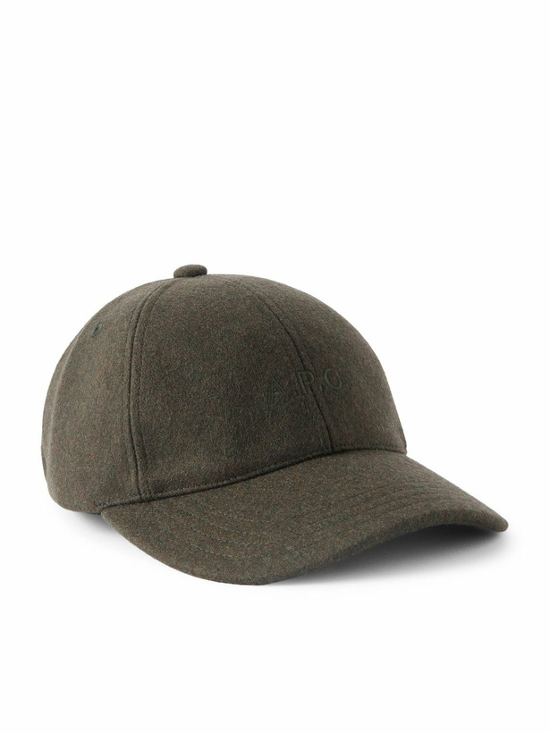 Photo: A.P.C. - Charlie Logo-Embroidered Wool-Blend Baseball Cap - Brown