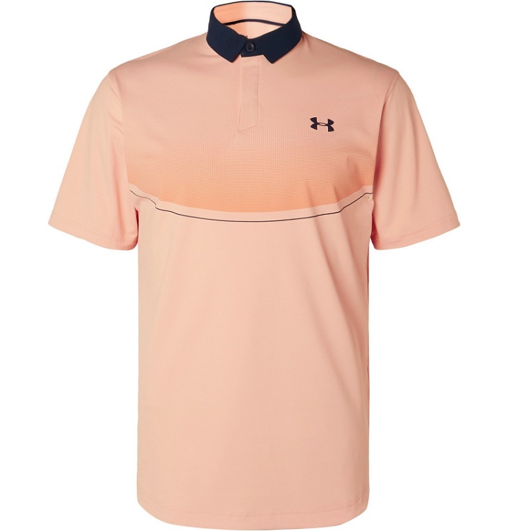 Photo: Under Armour - UA Iso-Chill Stretch-Piqué Golf Polo Shirt - Orange