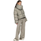 Rick Owens Gray Tower Funnel Neck Down Jacket