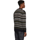 Junya Watanabe Navy Horizontal Stripes Sweater