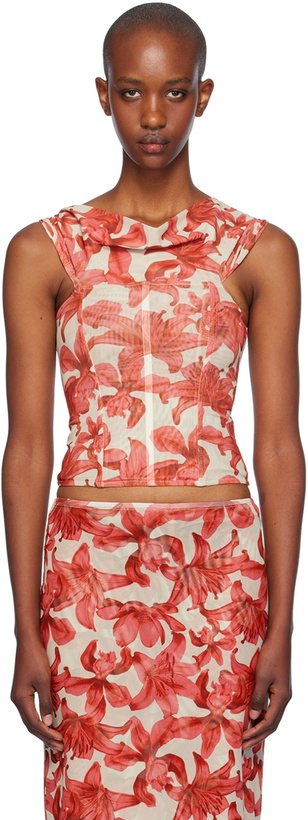 Photo: Miaou Beige & Red Magda Corset Top